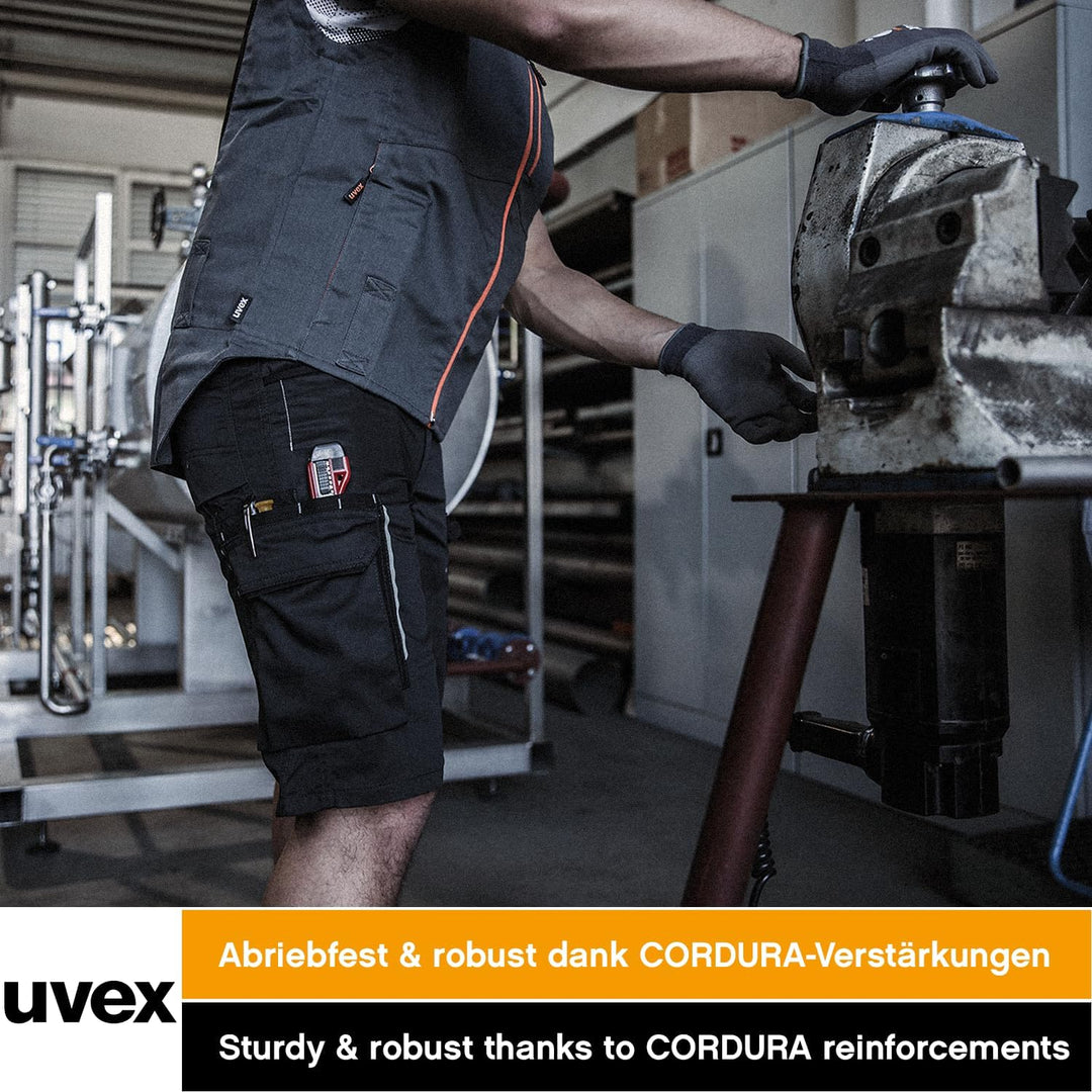 Uvex Tune-Up Herren-Arbeitshose kurz - leichte, robuste Männer-Arbeitshosen für den Sommer - 35% Bau