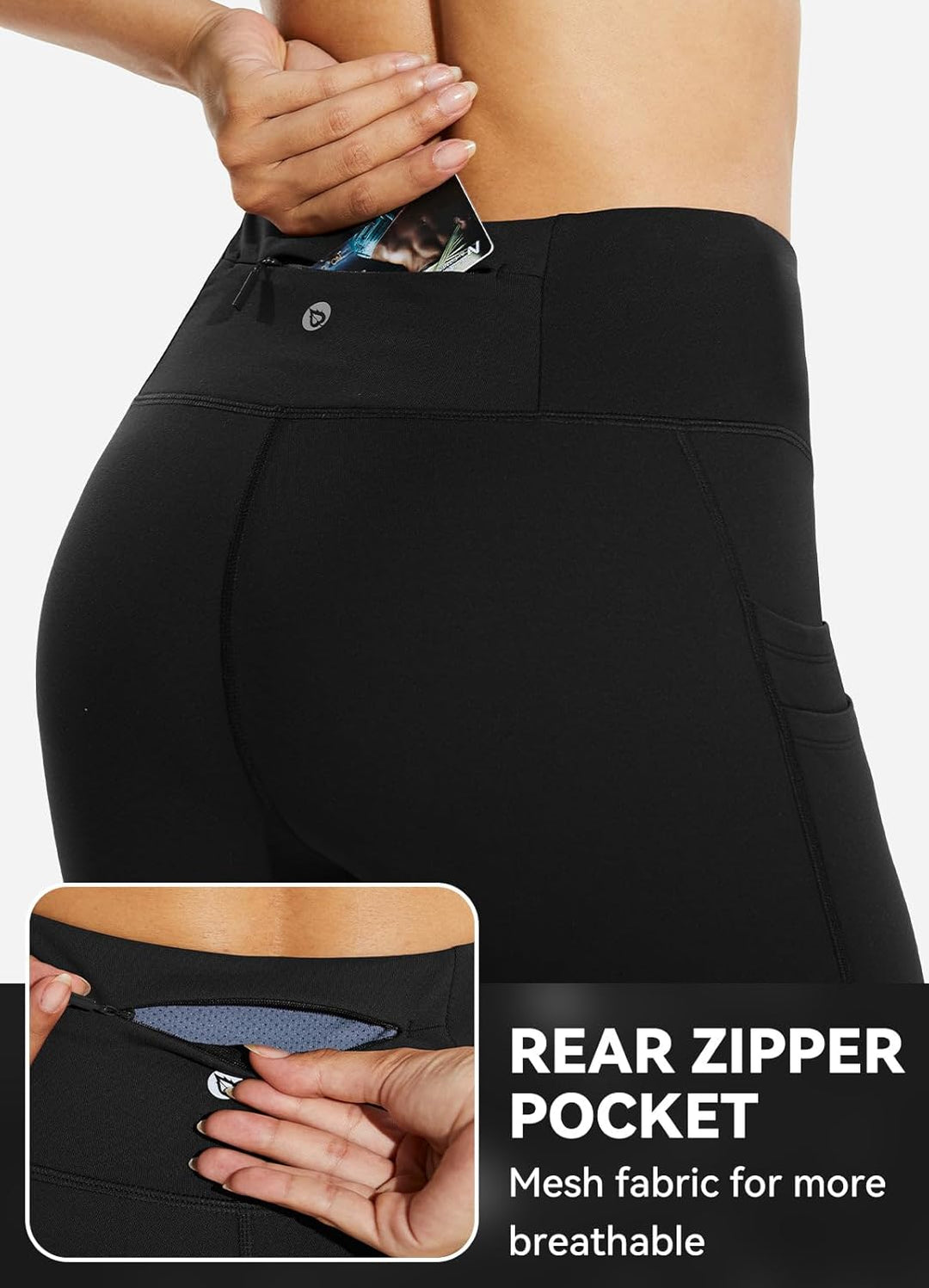 BALEAF Thermo Leggings Damen Winter Leggings high Waist Sportleggings mit Taschen Leggings yogahose