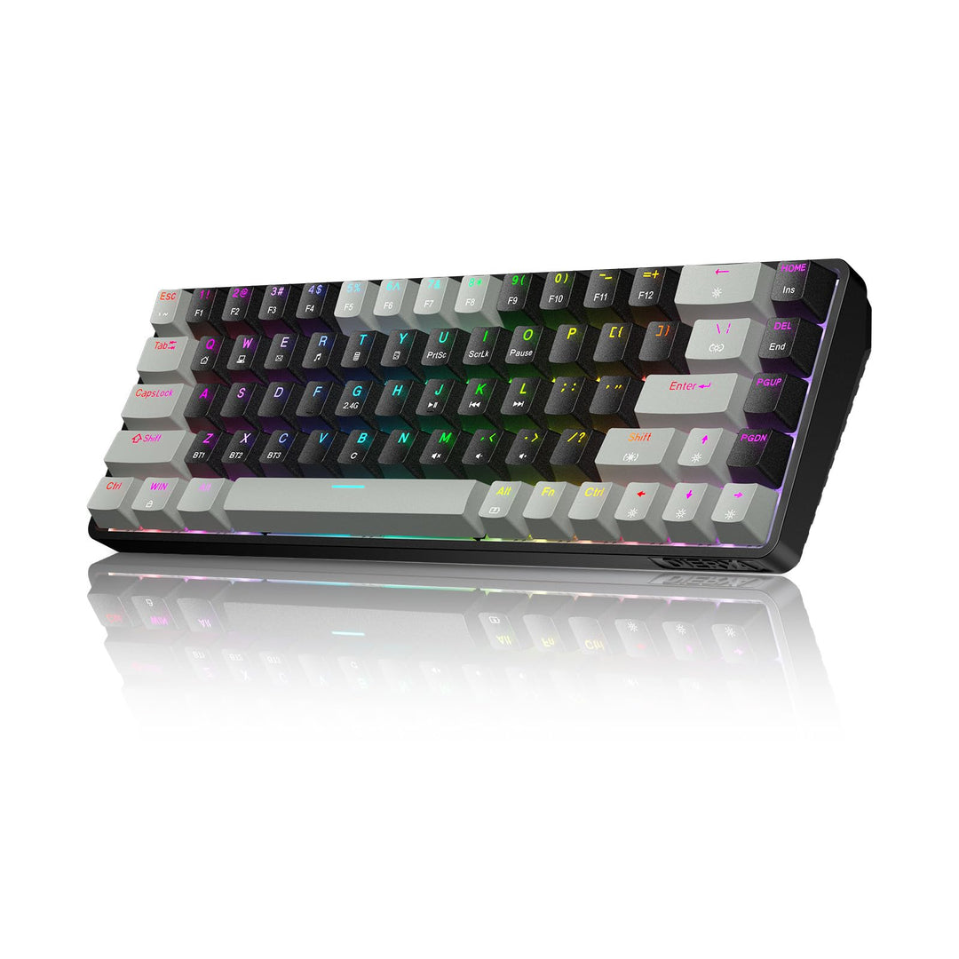 Dierya DK68 Kabellose Gaming Tastatur Bluetooth/2.4GHz/USB-C,68 Tasten RGB Beleuchtung Mechanische T