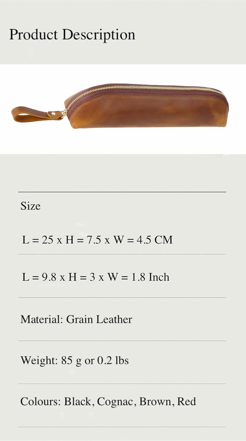 Su.B Federmäppchen - Federtasche - Etui aus Leder - Hergestellt aus Hochwertigem Leder - Passend für