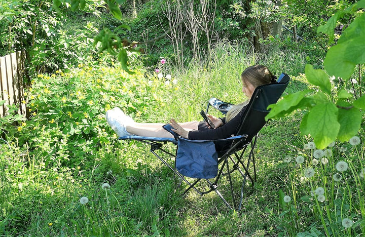 Faltbarer Camping Stuhl/Relax Liegesessel Bonnie Q” (Blau), Blau