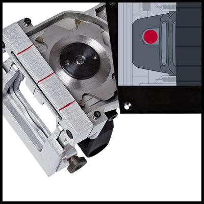 Einhell Flachdübelfräse TC-BJ 900 (860 W, 14 mm, Winkel- und Höheneinstellung, Staubfangsack,