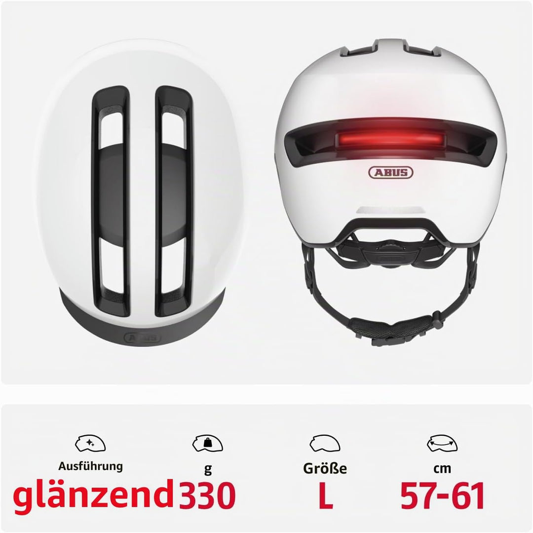 ABUS Urban Helm HUD-Y - mit magnetischem, aufladbarem LED-Rücklicht &amp; Magnetverschluss - cooler Fahr