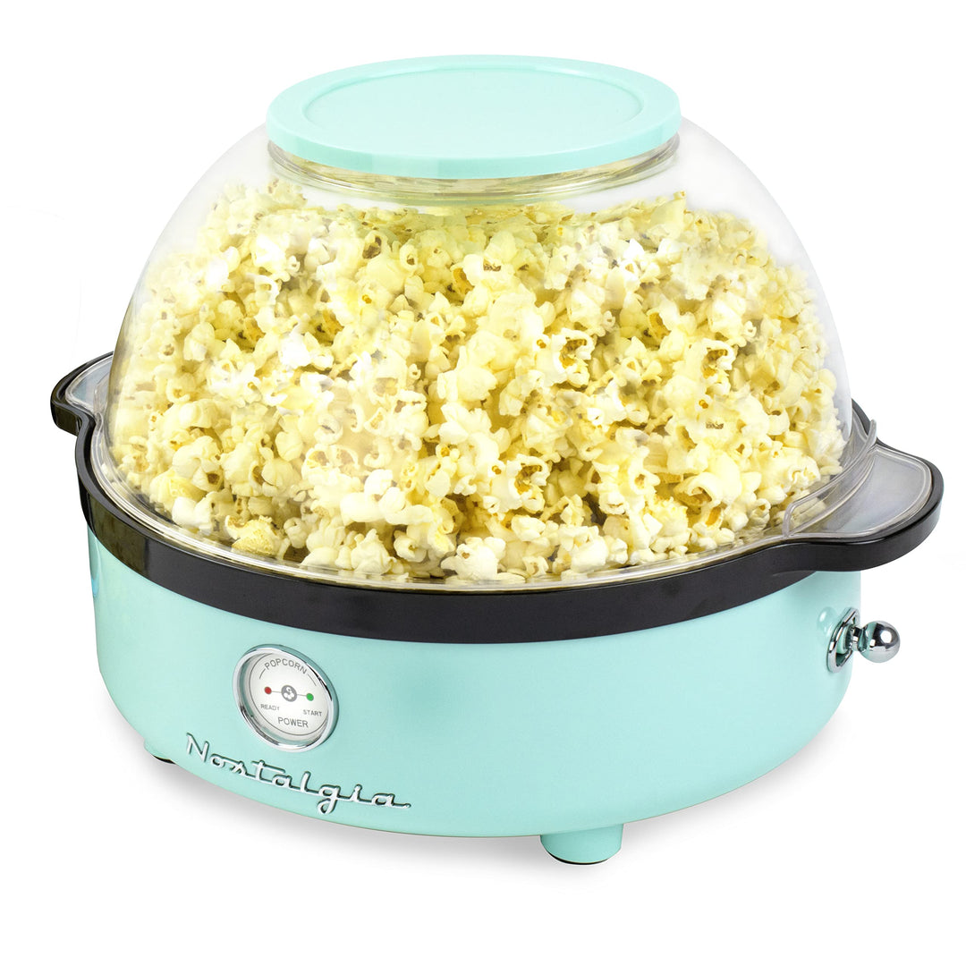 Nostalgia Retro-Rühr-Popcornmaschine 5.5L - Aqua Blau, Blau