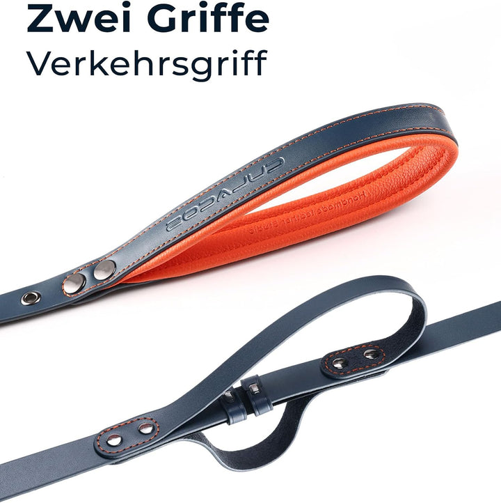 Culacos Leder Hundeleine - Handgemachte 1,3m mit 2-Griff-Design für kleine und mittelgrosse Hunde, B