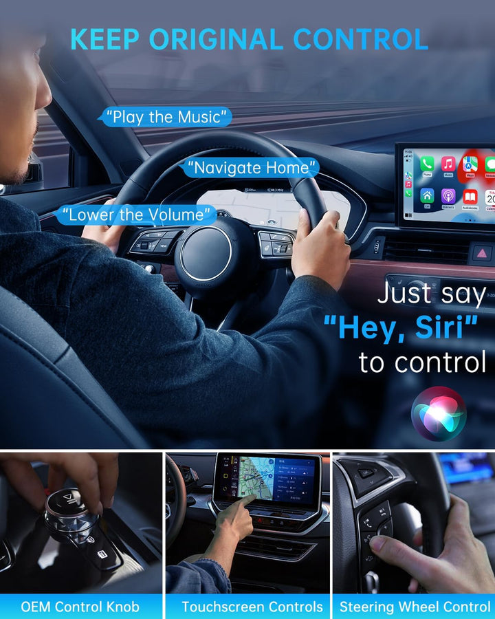 TiMOVO Wireless CarPlay Adapter Kompatibel mit Apple, Weiss, Weiss