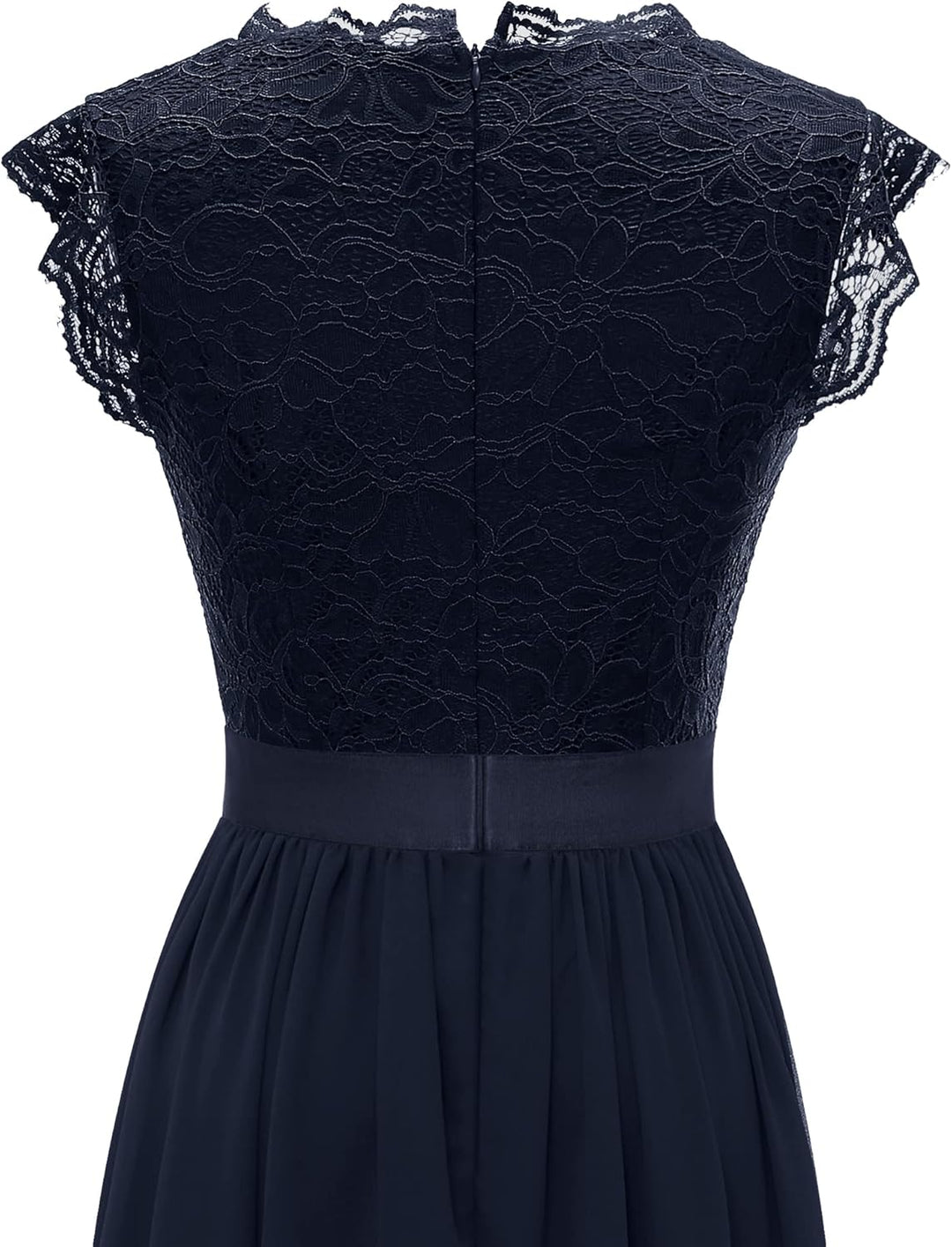 Dressystar Damen Abendkleid Lang Elegant für Hochzeit Spitze Chiffon Maxi Ballkleider Flügelärmel Co