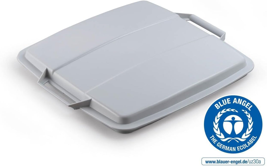Durable Deckel Eco für Mülleimer Durabin 90L, Blauer Engel zertifiziert, grau, 6 Stück, 1800506050 D