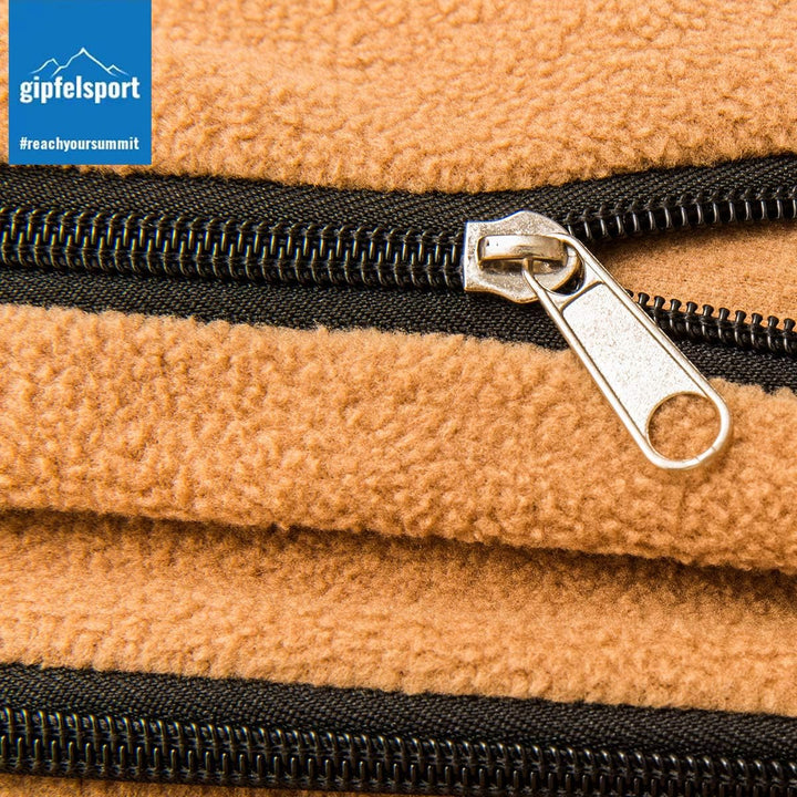 gipfelsport Mikrofaser Fleece Decke mit Schlafsackfunktion I Grösse 185 x 150cm, ca. 690 g I Microfa