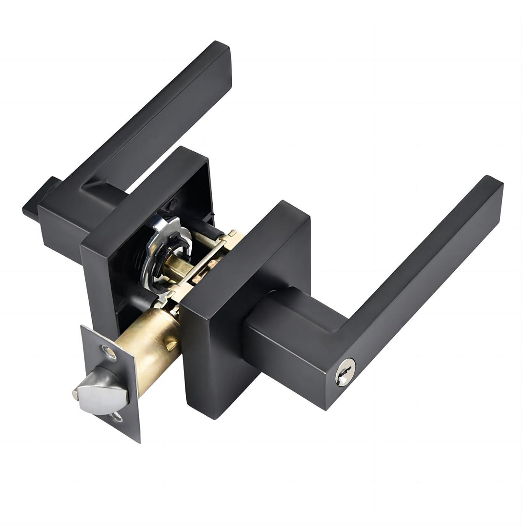 Qrity Türschloss Aluminiumlegierung Drückergarnitur Türdrückerfür für Schlafzimmer, Garderobe, Staur