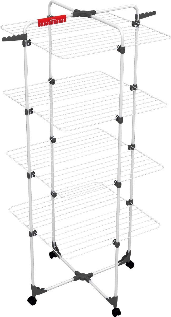 Vileda Mixer, 4 Clothes Airer, 40m Line Length, 4 Tier, 4 Wash Loads, Flex Joint, Rollable, 71,5 x 1