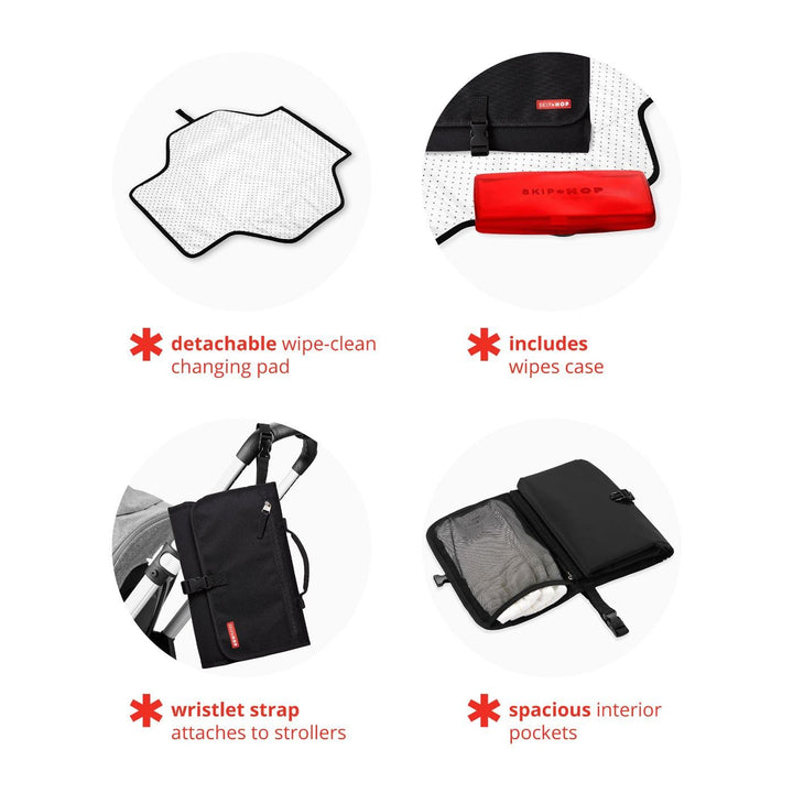 Skip Hop 202207 Pronto Signature Wickelstation, schwarz schwarz Mini Wickeltasche, schwarz Mini Wick