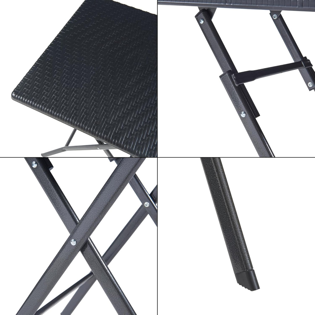 [en.casa] Klapptisch Mark Gartentisch Campingtisch klappbar 61,5 x 61,5 x 73 cm quadratisch Picknick