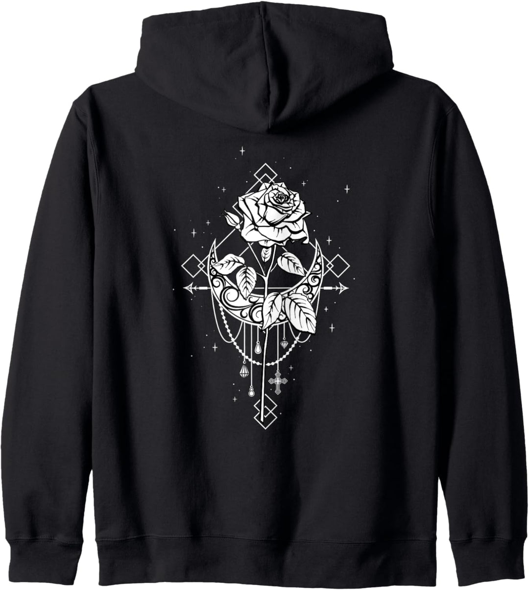 Okkult Mond Rose Gothic Hexe Wicca Goth Kapuzenjacke