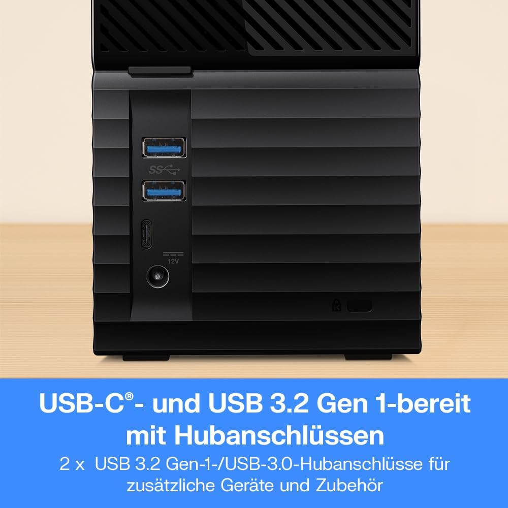 WD My Book Duo Desktop-Festplatte, 16 TB, USB 3.0 mit Passwortschutz und automatischer Sicherungssof