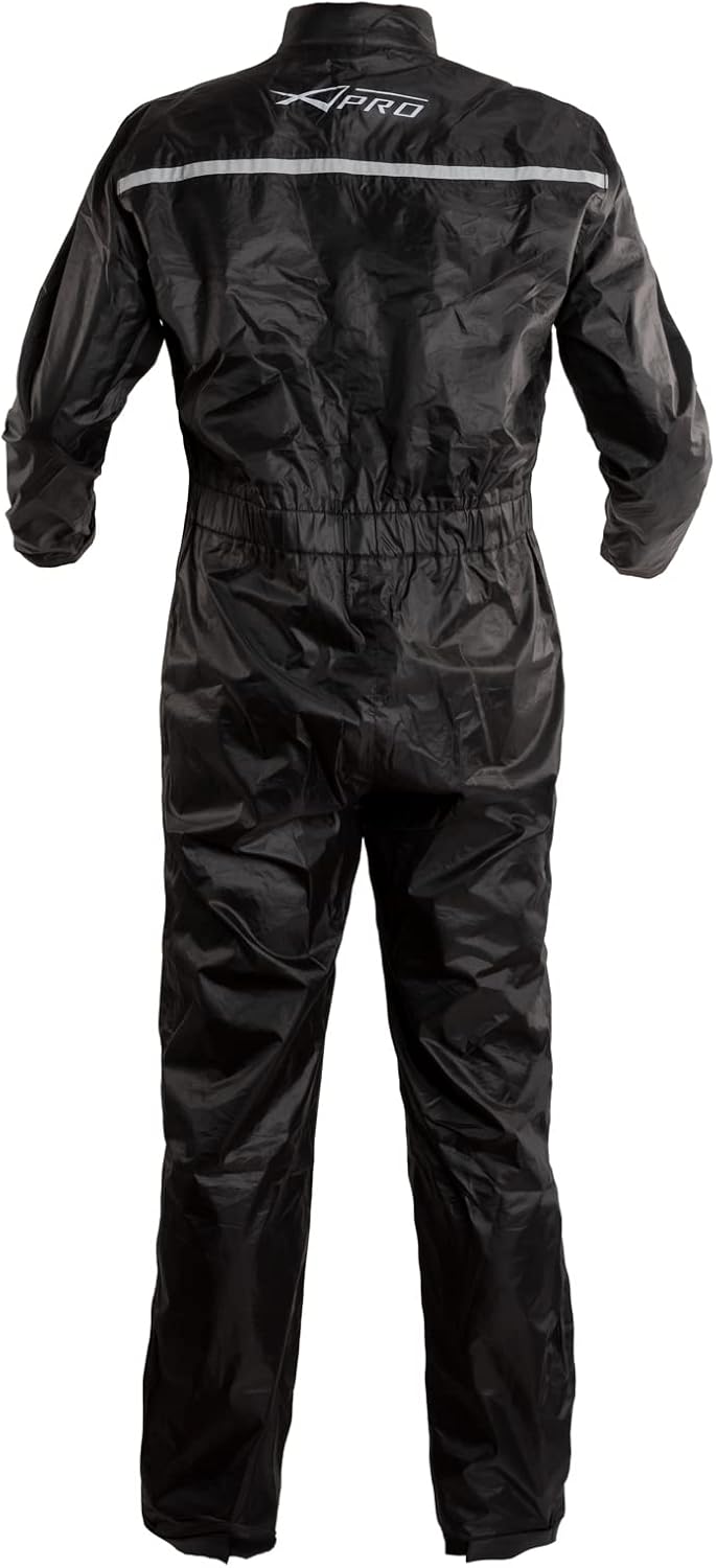 A-Pro Wasseranzung Regenanzug Wasserdicht Motorrad Hoehe Sichtbarkeit Schwarz S, Schwarz S