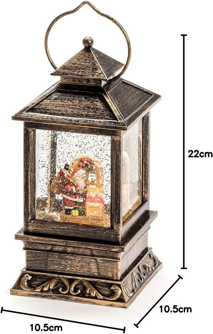 Konstsmide 2800-000 LED Schneelaterne mit Weihnachtsmann und Kindern / für Innen (IP20) / 1 warm wei