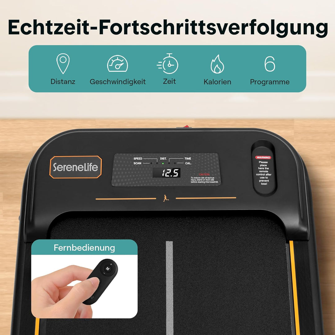 SereneLife Walking Pad, Laufband für Zuhause (Modelle: 8/9,6/10 km/h) – Schreibtisch-Laufband, leise