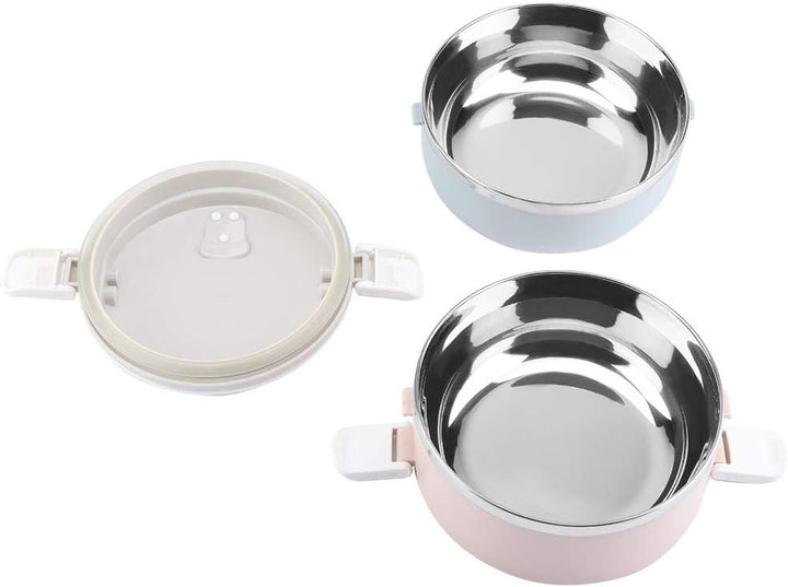 DEWIN Lunchbox, Edelstahl Thermo Brotdose Waren Box Lebensmittelbehälter Lunch Boxen mit Griff Abbau