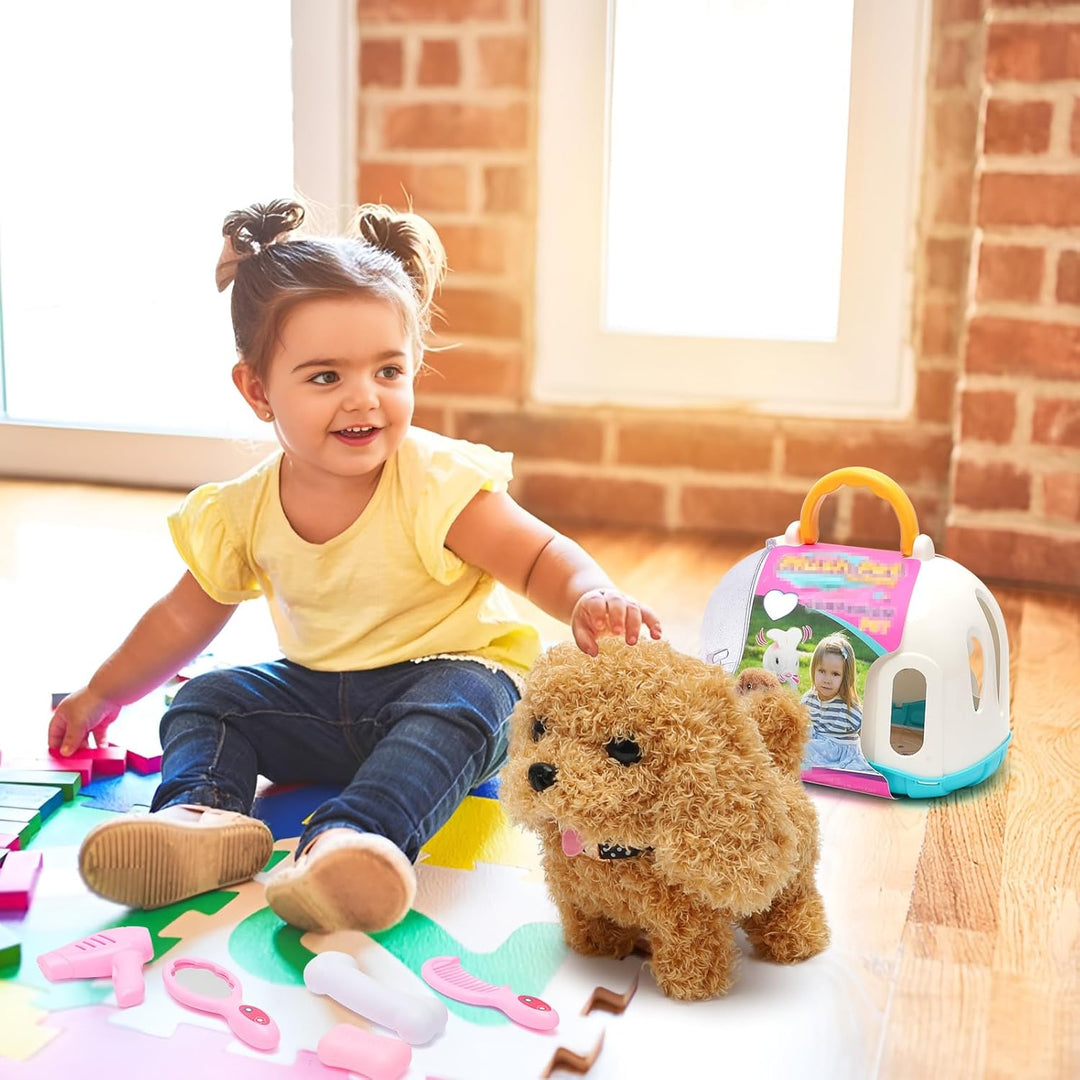 RANJIMA Hund Spielzeug, Hund der Läuft und Bellt Kuscheltier Interaktives Spielzeug Elektronische Ha