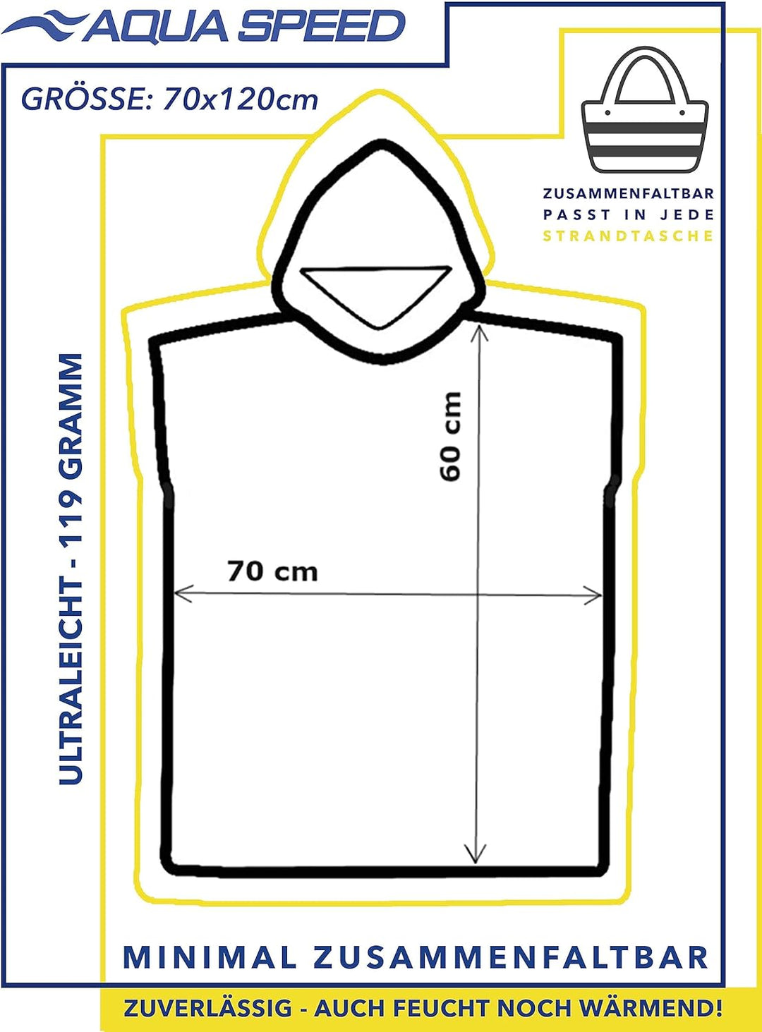 Aqua Speed Bademantel für Kinder | Badeponcho | Poncho Handtuch | Badetuch mit Kapuze | Handtuchponc