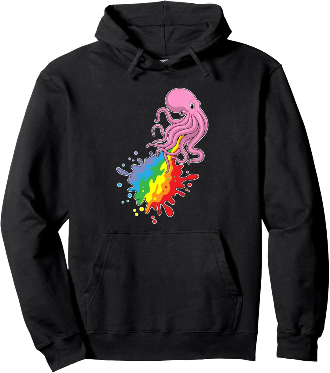Krake Regenbogen Pullover Hoodie