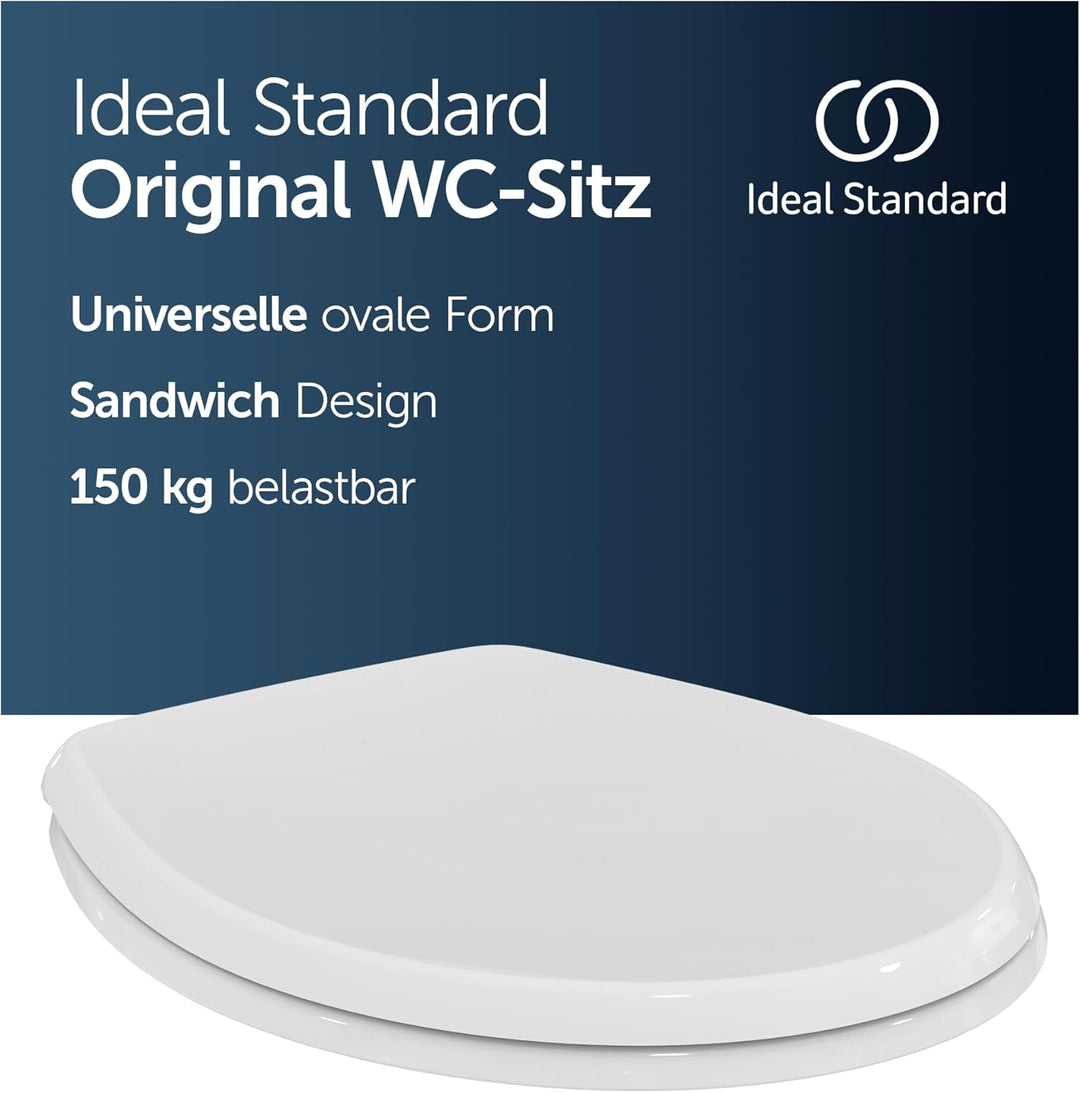 Ideal Standard Original WC-Sitz für handelsübliche Toiletten – Universal Design aus Duroplast in Wei