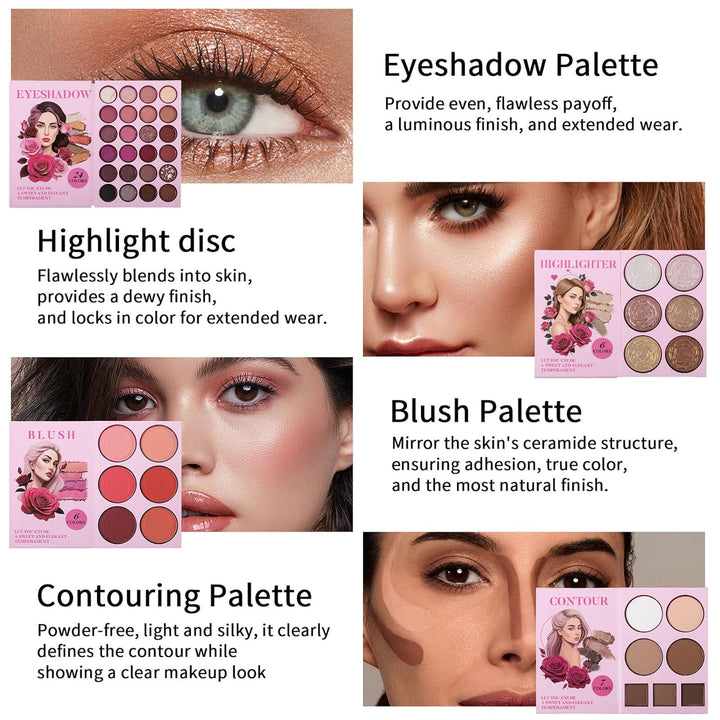 RoseFlower Profi Schminke Set Makeup Paletten Make Up Set Schminkkoffer Teen Make-up-Palette Tragbar