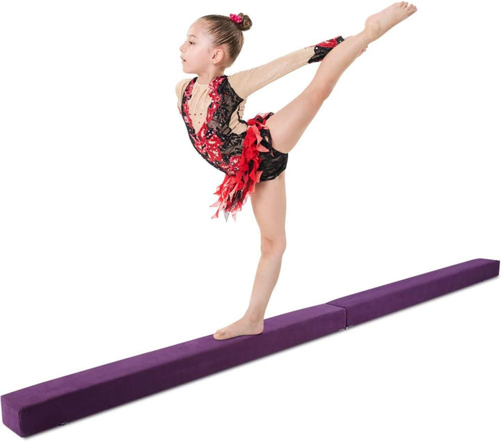 Klappbar Schwebebalken, Gymnastikbalken Aus Wildlederimitat, Faltbar Gymnastik Balance Balken mit Ed