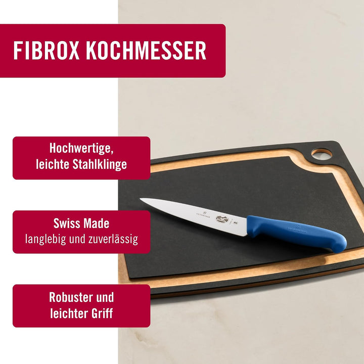 Victorinox Fibrox Kochmesser, Breites Universalmesser für Obst und Gemüse, 15 cm, Gerade Klinge, Sch