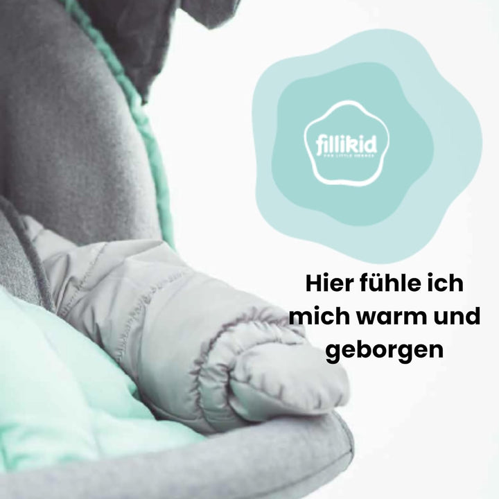 Fillikid Tragecover für Kindertrage aus Coralfleece | Universal Wetterschutz für Babytrage | wind- &
