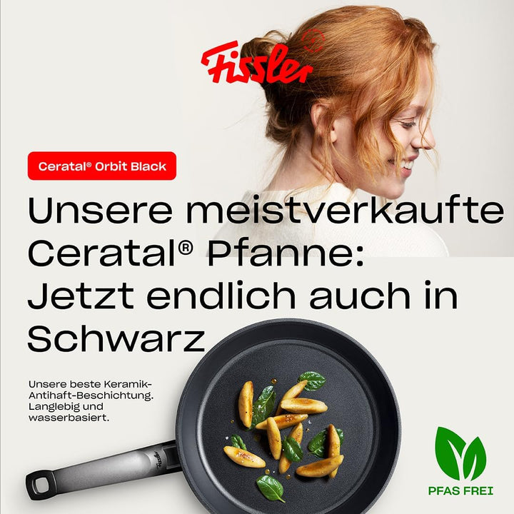 Fissler Ceratal Comfort Orbit Black/Aluminium-Pfanne, Keramik-beschichtet (Ø 28 cm) Ceramic Bratpfan