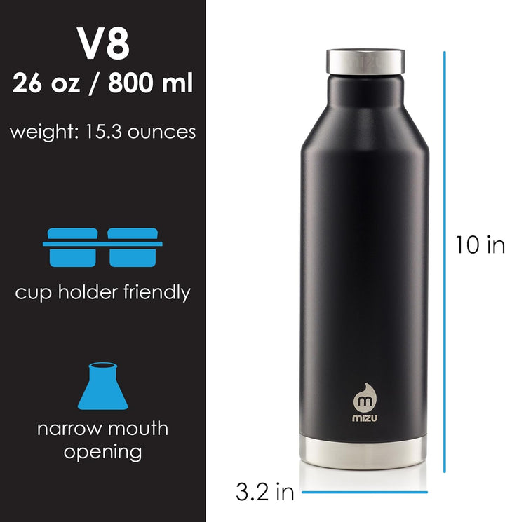 Mizu Life V8 Trinkflasche Einheitsgrösse Schwarz, Einheitsgrösse Schwarz