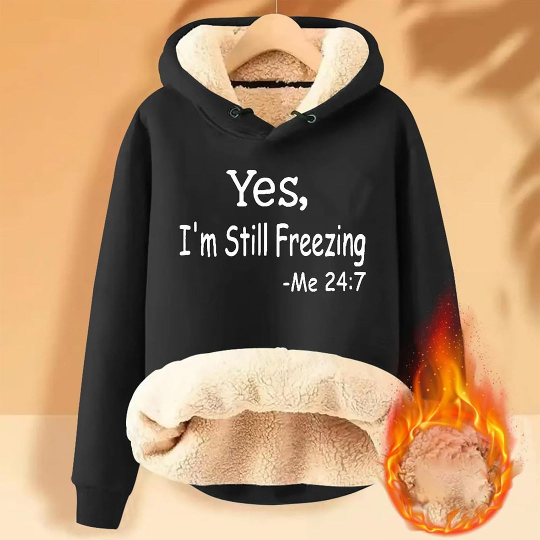 EMATOP Hoodie Damen Fleece Gefütterte Sweatshirt Winter Warm Pullover mit Kapuze Fleecepullover Kusc