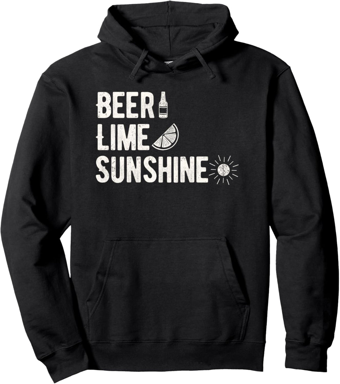 Beer Lime Sunshine Text Icon Stack Pullover Hoodie