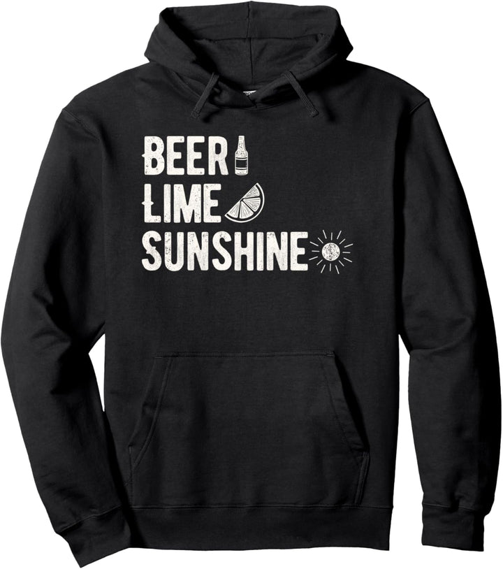 Beer Lime Sunshine Text Icon Stack Pullover Hoodie
