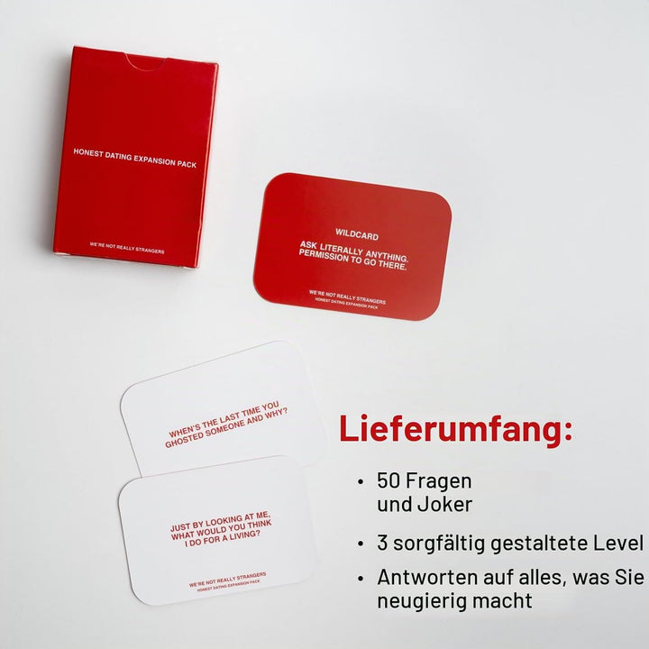 We're NOT Really Strangers Kartenspiel – Ehrliche Dating-Erweiterungspaket (50 Karten und Wildkarten