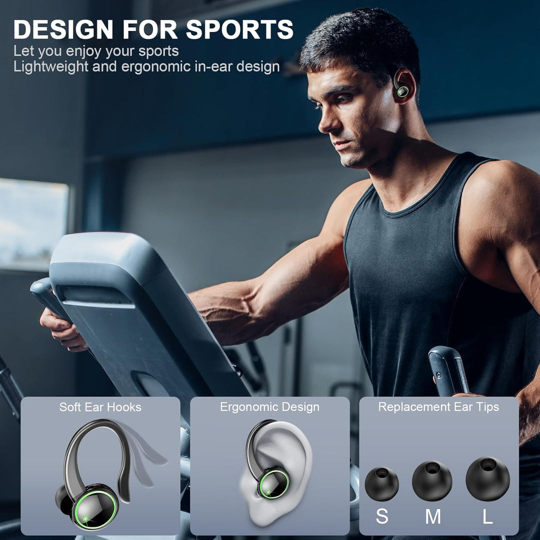 2026 Bluetooth Kopfhörer, Kopfhörer Kabellos Bluetooth 5.4 Sport tiefer Bass, 56 std Spielzeit In Ea
