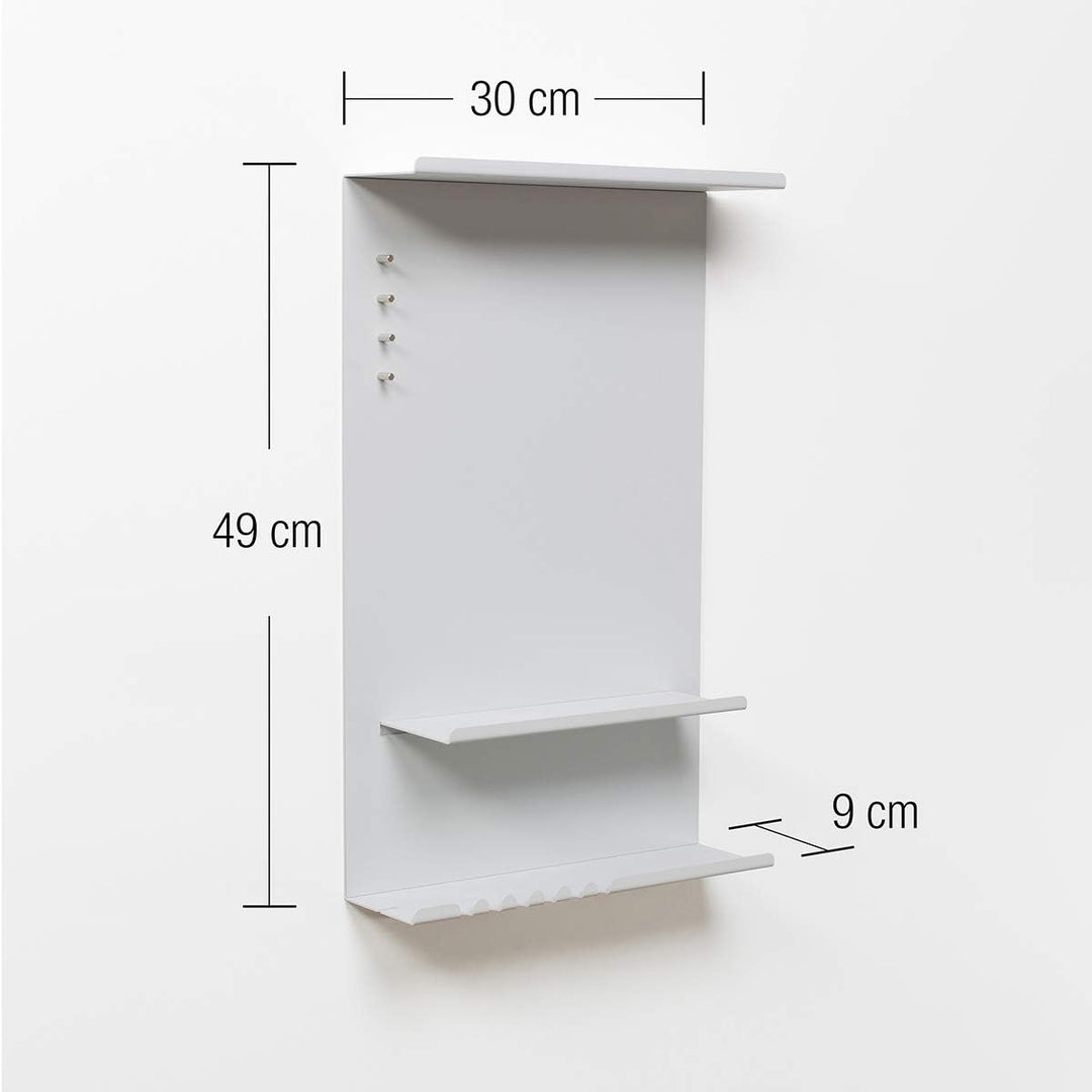 byde Wandorganizer Hele aus Stahlstruktur. 30 x 9 x 49 cm 3-in-1 Wandregal mit Magnettafel und Magne