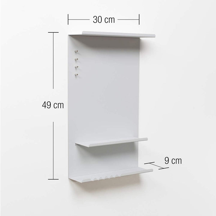 byde Wandorganizer Hele aus Stahlstruktur. 30 x 9 x 49 cm 3-in-1 Wandregal mit Magnettafel und Magne
