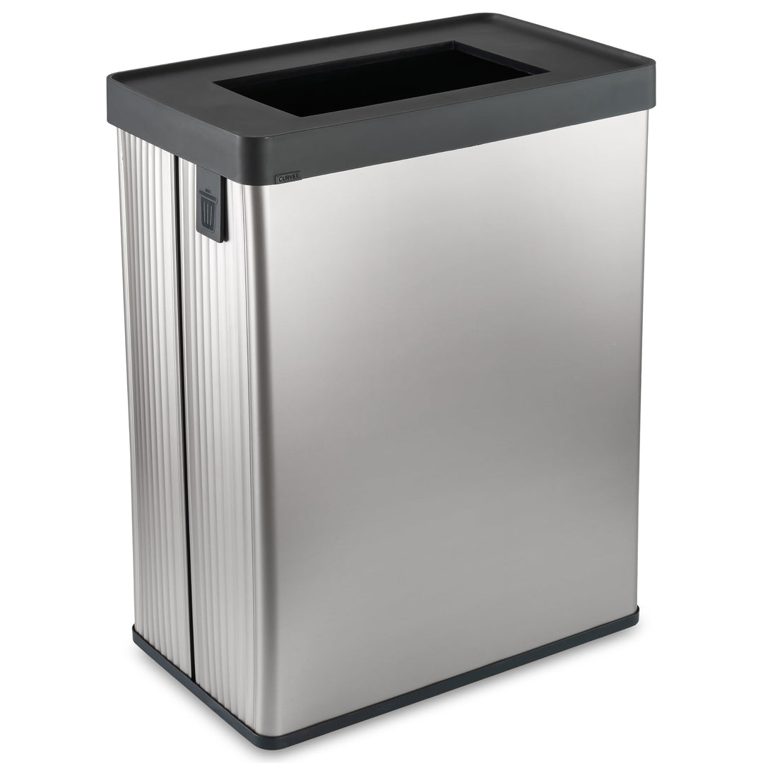 Curver Verto Recycle 54L Mülleimer für Küche, zwei Fächer, einfache Sortierung, offen, schlankes Des