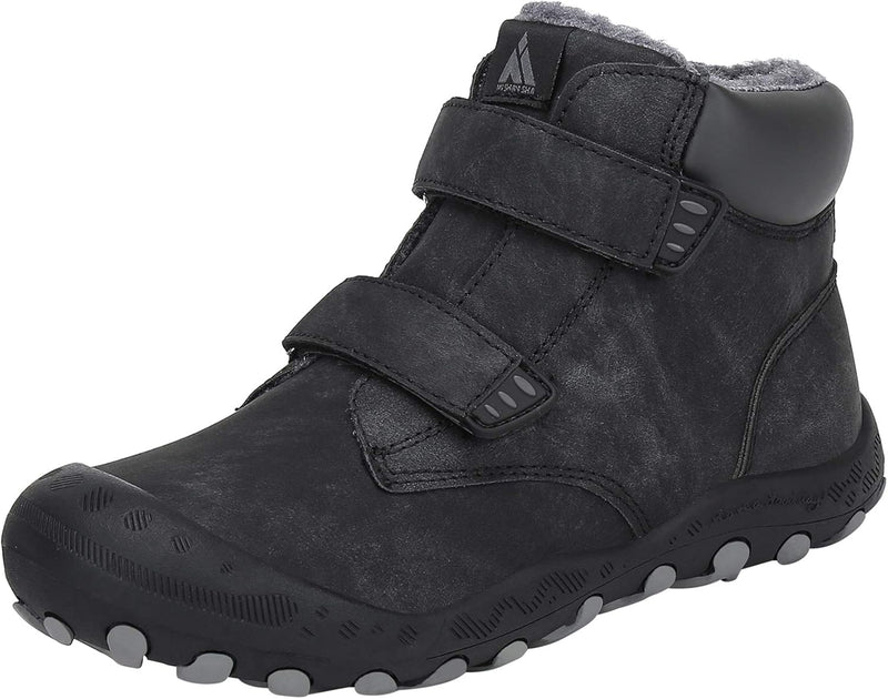 Mishansha Kinder Winterschuhe Gefüttert Winterstiefel für Jungen Mädchen Gr.24-38 28 EU Schwarz, 28