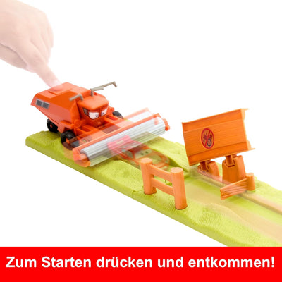 Mattel DISNEY Pixar Cars Trecker Erschrecker-Rennbahn Flucht vor Frank - Spielset mit 3 Autos und 2