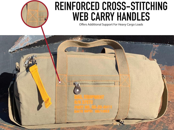 Rothco Reisetasche aus Segeltuch – Reise- und Turnbeutel aus schwerem Baumwoll-Leinen-Material – ide