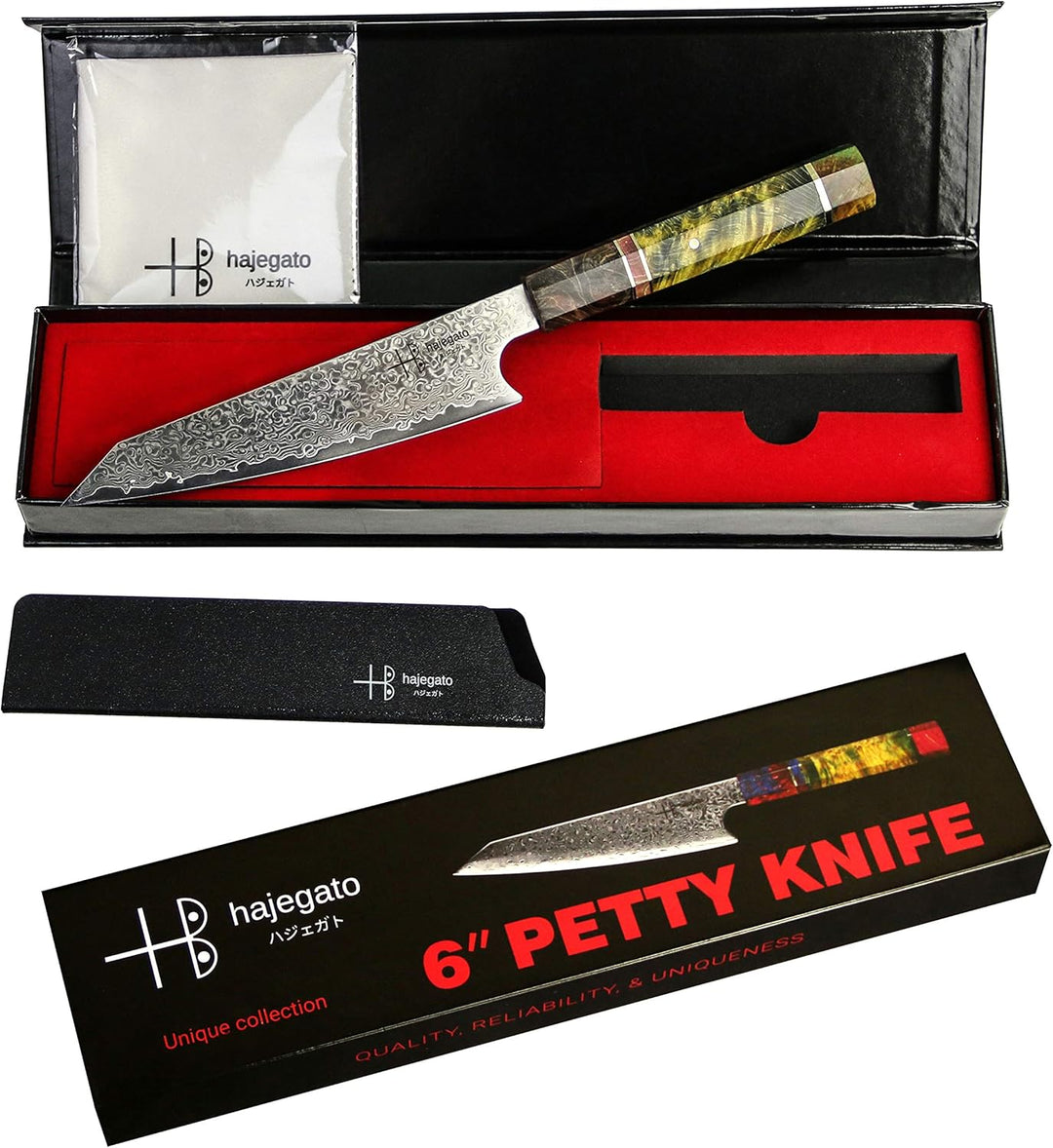Hajegato Damastmesser Küchenmesser Einzigartiges Griff Kochmesser Profi Messer Japanisches Messer Vg