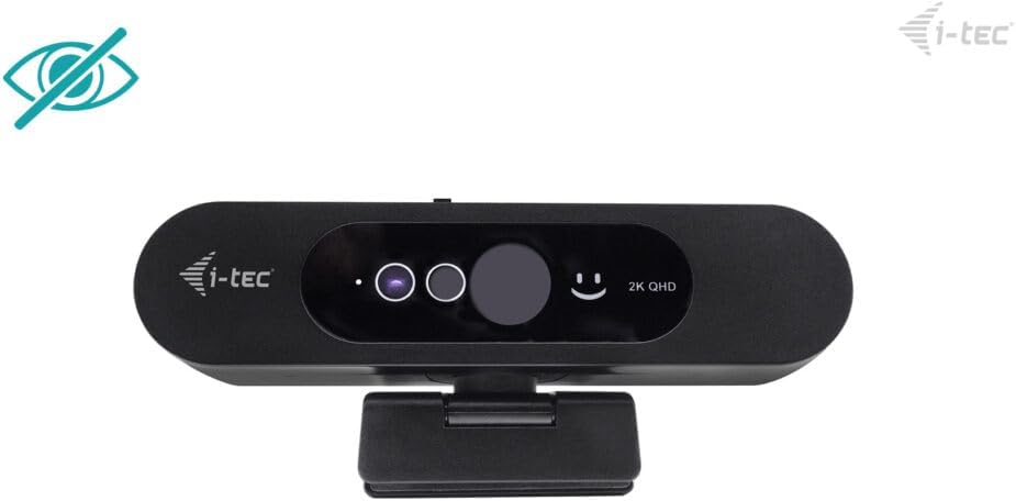i-tec Solomon WH200 Webcam 2K mit Native Unterstützung für Windows Hello, Hochwertiges Mikrofon und