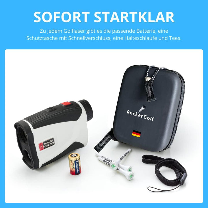 Golflaser.de - Golf Laser Entfernungsmesser Birdie 1300 Pro White - FlagFinder - 1300m Reichweite -