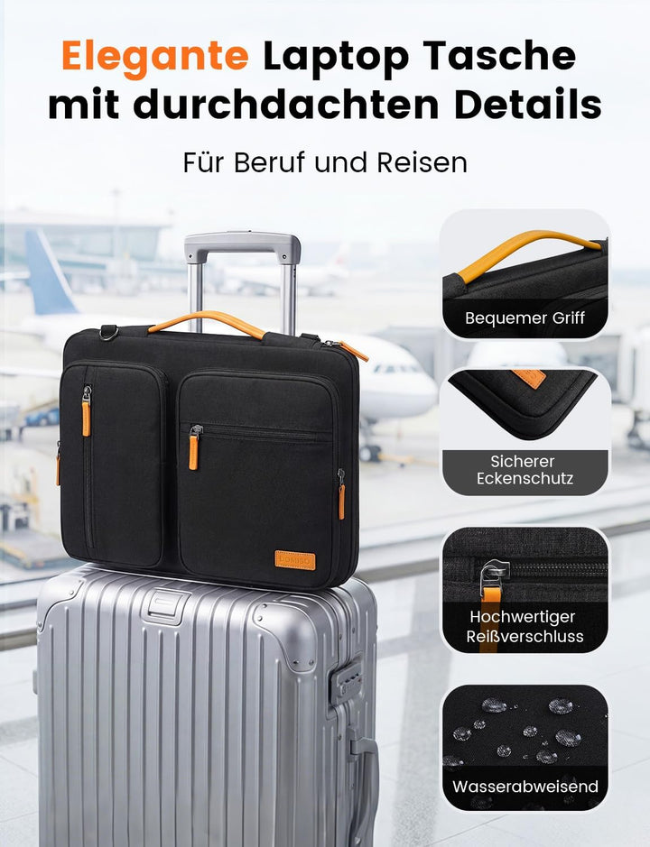 DOMISO 17,3 zoll Laptop Tasche Herren Laptoptasche Business Laptop-taschen Laptophülle Notebooktasch
