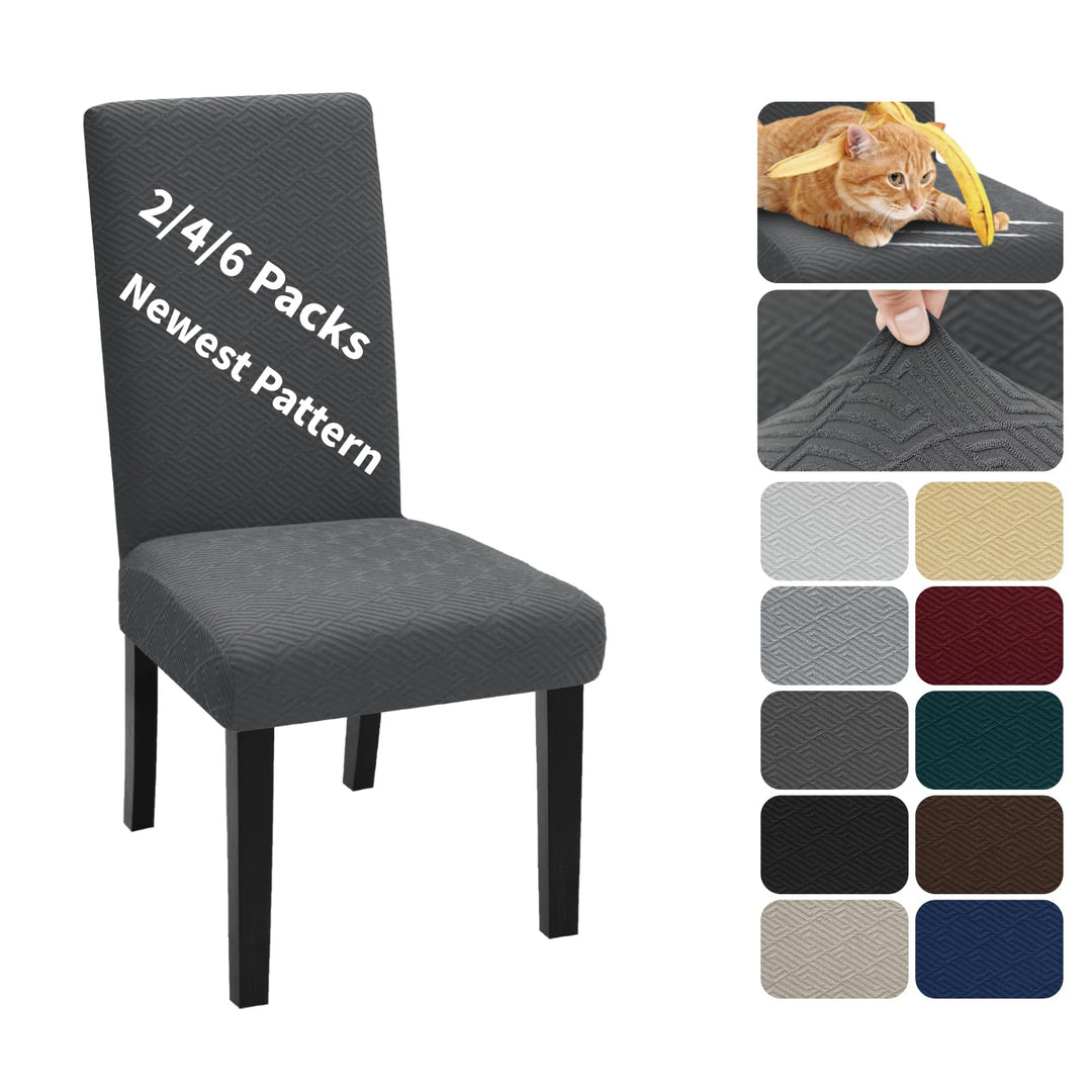 XINEAGE Stuhlhussen 6er Set, Stretch Stuhlhussen für Esszimmerstühle, Universale Stuhlhussen Waschba