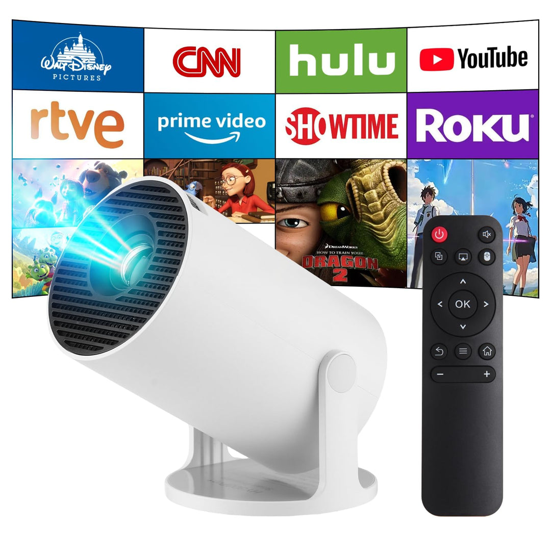 Mini Beamer, Upgrade 4K Smart Heimkino Projektor mit Android 11, 2.4/5G Dual WiFi6, Bluetooth5.4, Au